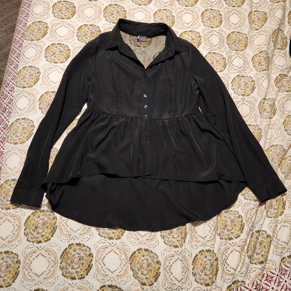 Button up peplum shirt